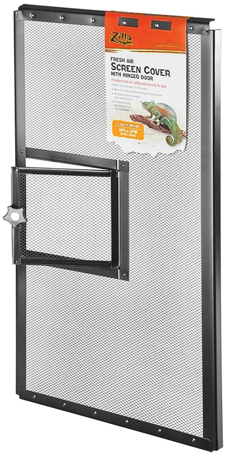 Zilla Fresh Air Screen Cover with Hinged Door 24 x 12 Inch Photo 1