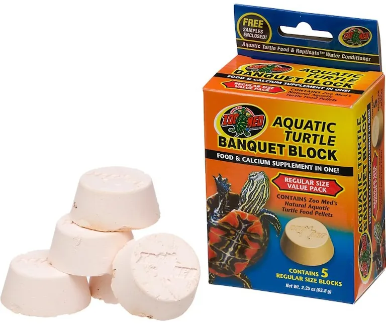 Zoo Med Aquatic Turtle Banquet Block Food and Calcium Supplement Treat Photo 1