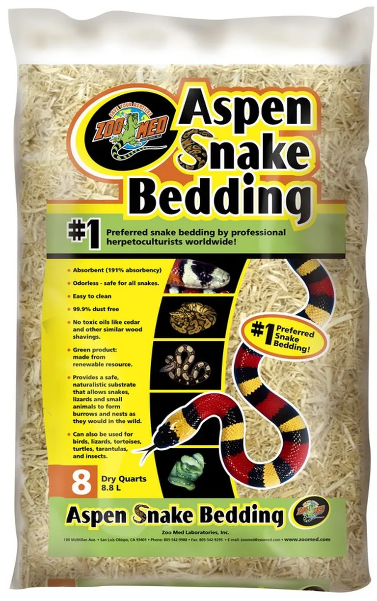 Zoo Med Aspen Snake Bedding Odorless and Safe for Snakes, Lizards, Turtles, Birds, Small Pets and Insects Photo 1