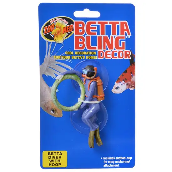 Zoo Med Betta Bling Decor Diver with Hoop Photo 1