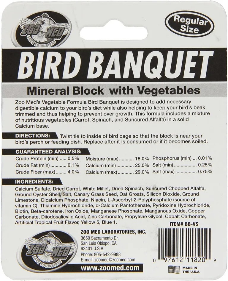 Zoo Med Bird Banquet Mineral Block with Vegetables Photo 2