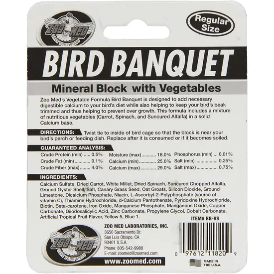 Zoo Med Bird Banquet Mineral Block with Vegetables Photo 2