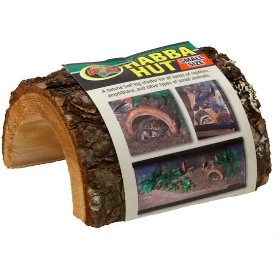 Zoo Med Habba Hut Natural Half Log Shelter for Reptiles, Amphibians, and Small Animals Photo 2