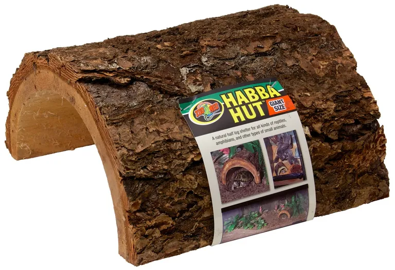 Zoo Med Habba Hut Natural Half Log Shelter for Reptiles, Amphibians, and Small Animals Photo 2