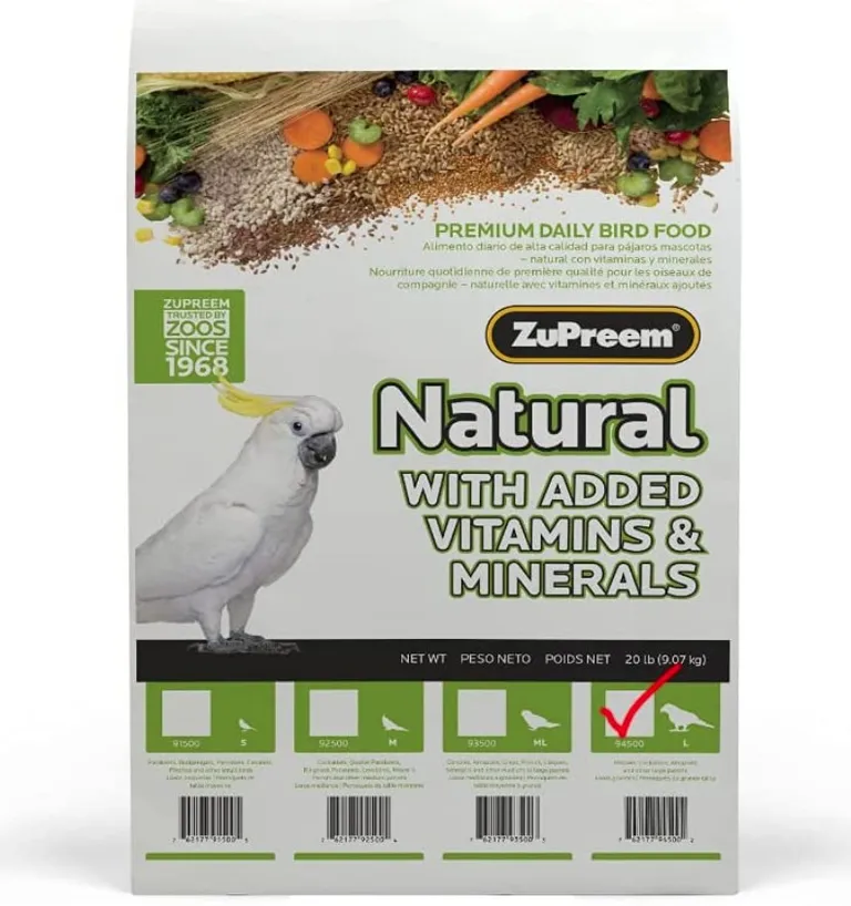 ZuPreem Natural with Added Vitamins, Minerals, Amino Acids Bird Food for Large Birds Photo 1