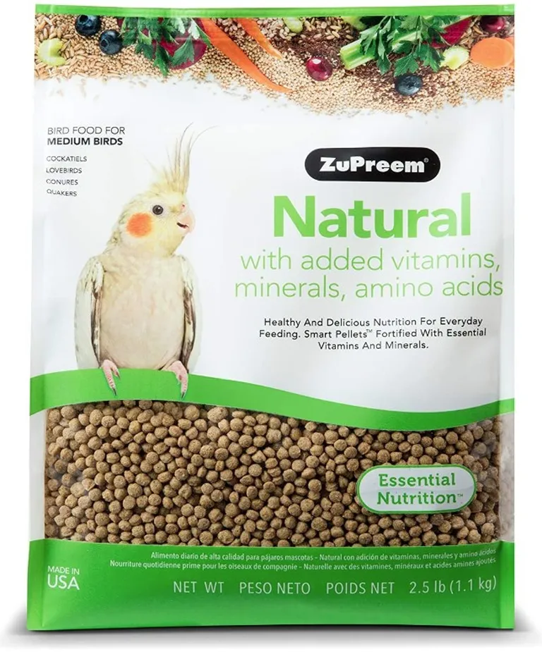 ZuPreem Natural with Added Vitamins, Minerals, Amino Acids Bird Food for Medium Birds Photo 1