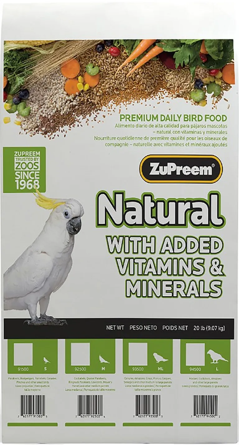 ZuPreem Natural with Added Vitamins, Minerals, Amino Acids Bird Food for Medium Birds Photo 1