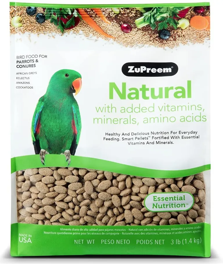 ZuPreem Natural with Added Vitamins, Minerals, Amino Acids Bird Food for Parrots and Conures Photo 1