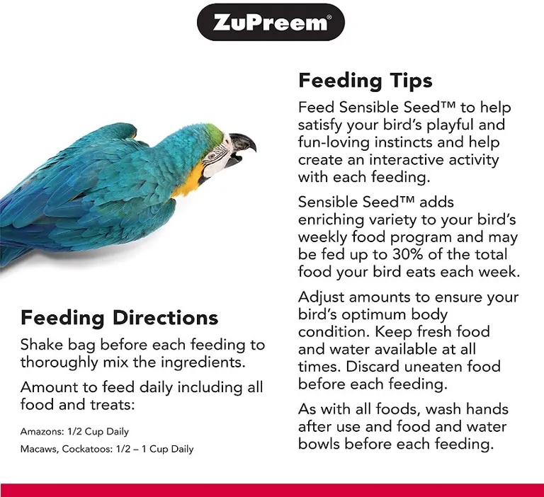 ZuPreem Sensible Seed Enriching Variety for Large Birds Photo 2