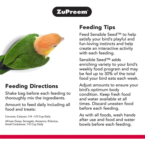 ZuPreem Sensible Seed Enriching Variety for Medium Birds Photo 2