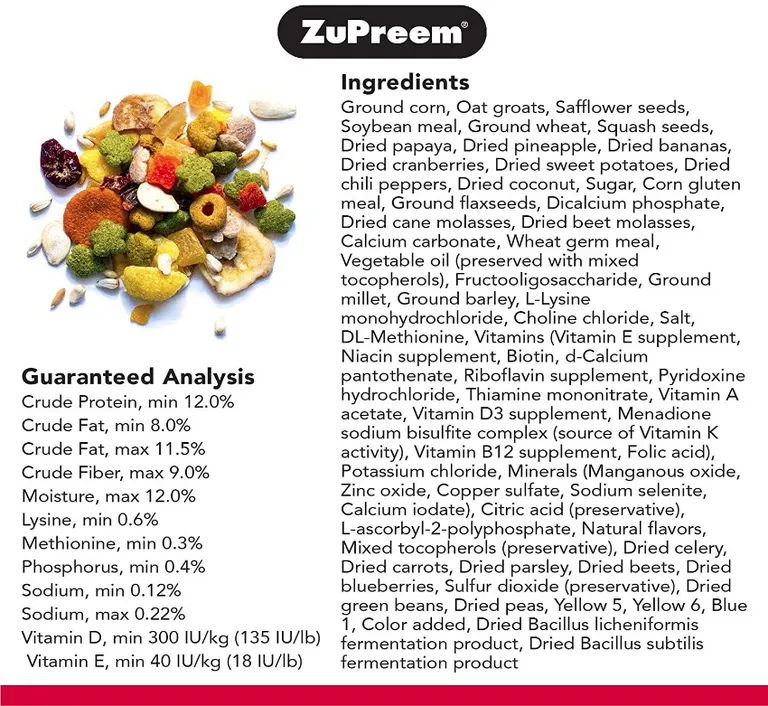 ZuPreem Smart Selects Bird Food for Parrots and Conures Photo 4