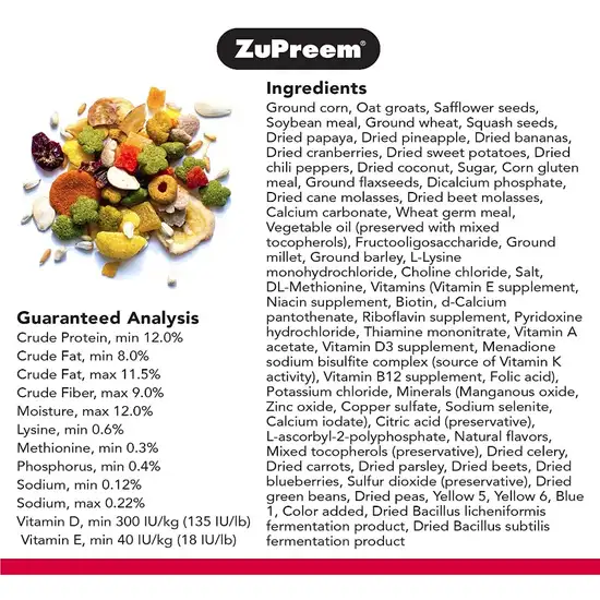 ZuPreem Smart Selects Bird Food for Parrots and Conures Photo 4