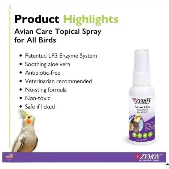 Zymox Avian Care Topical Spray for All Birds Photo 2