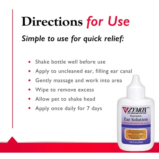 Zymox Enzymatic Ear Solution with Hydrocortisone for Dog and Cat Photo 6