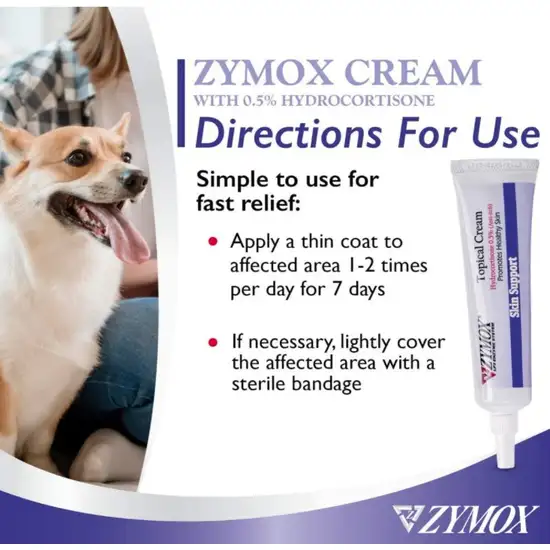 Zymox Skin Support Topical Cream with Hydrocortisone for Dogs and Cats Photo 5