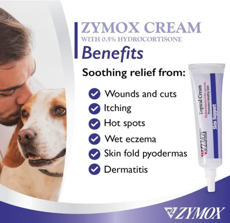 Zymox Skin Support Topical Cream with Hydrocortisone for Dogs and Cats Photo 2