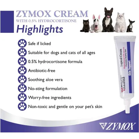 Zymox Skin Support Topical Cream with Hydrocortisone for Dogs and Cats Photo 3